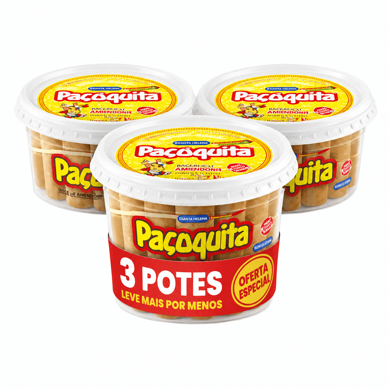 Santa Helena Pacoquita Round Cork Kit com 3 x 350g peso total 1.050g