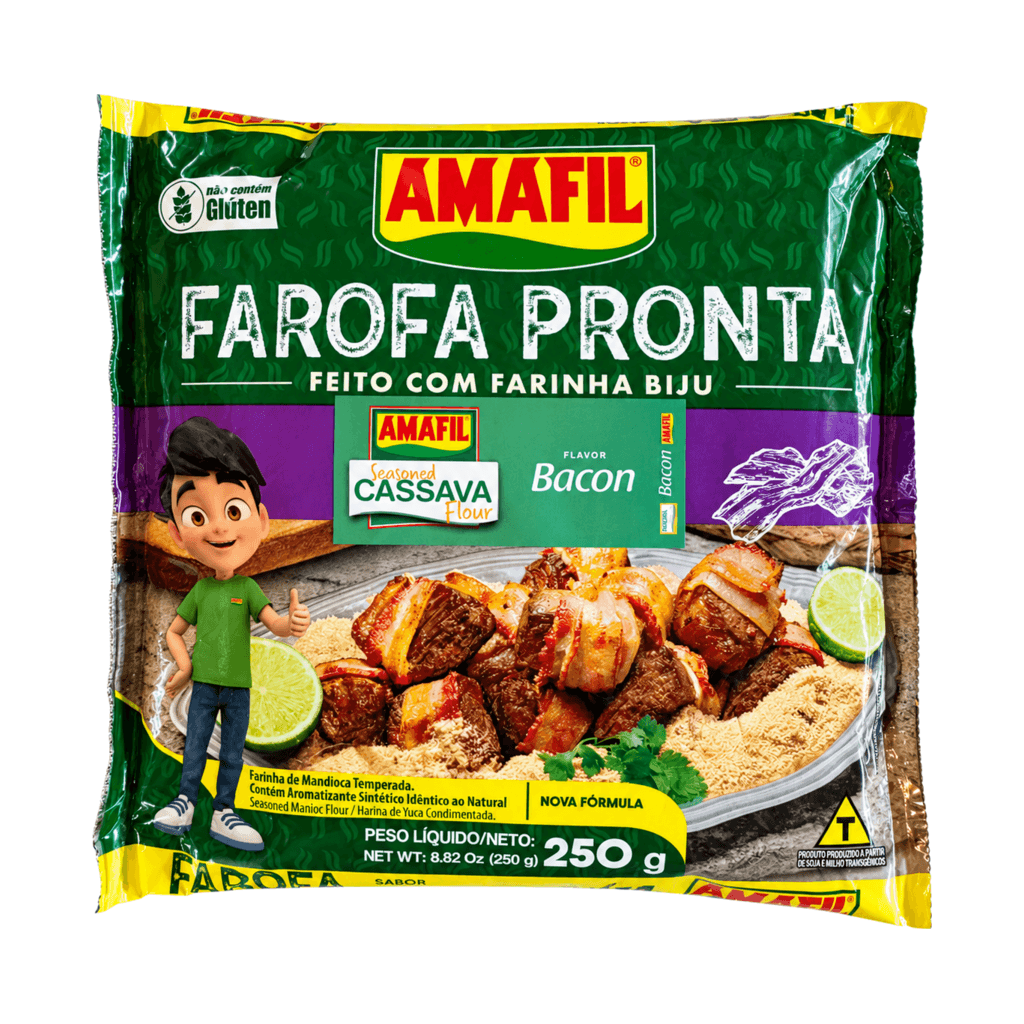 Amafil Farofa de Bacon 250g – Seasoned Cassava Flour with Bacon