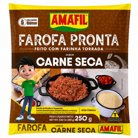 Amafil Farofa Carne Seca 250g