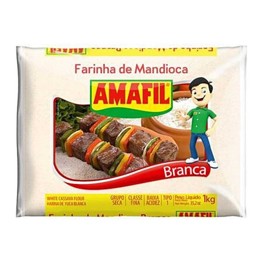 Amafil White cassava flour 1kg Farinha Mandioca